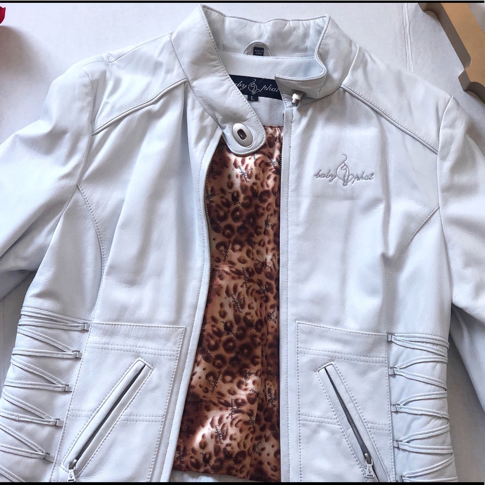 White Leather Biker jacket